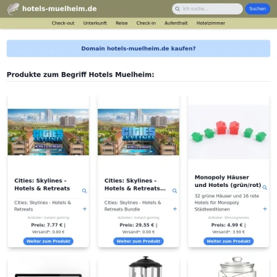 Screenshot hotels-muelheim.de