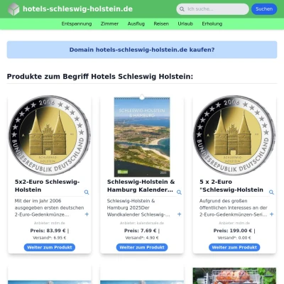 Screenshot hotels-schleswig-holstein.de