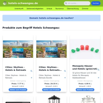 Screenshot hotels-schwangau.de