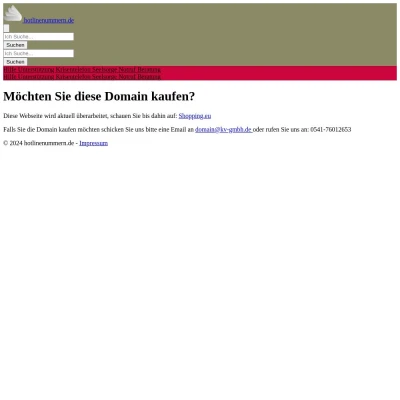 Screenshot hotlinenummern.de