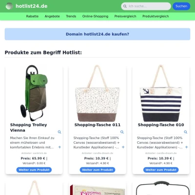 Screenshot hotlist24.de