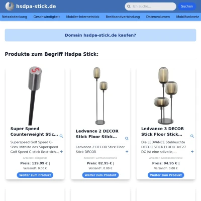 Screenshot hsdpa-stick.de