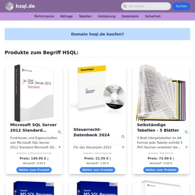 Screenshot hsql.de