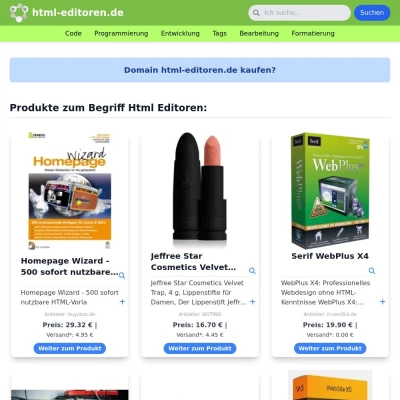 Screenshot html-editoren.de