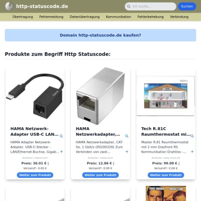 Screenshot http-statuscode.de