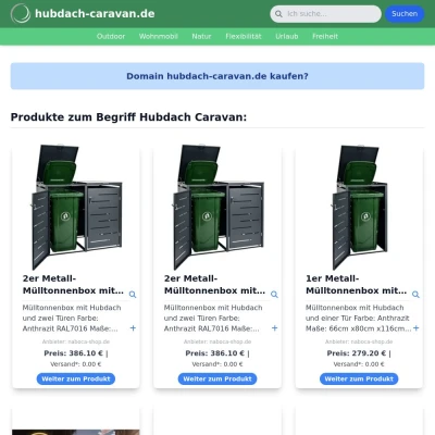 Screenshot hubdach-caravan.de