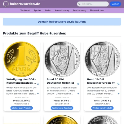 Screenshot hubertusorden.de