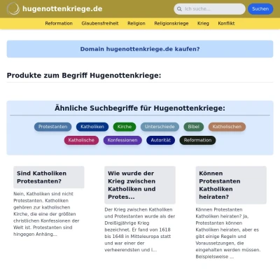 Screenshot hugenottenkriege.de