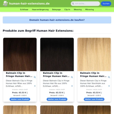 Screenshot human-hair-extensions.de