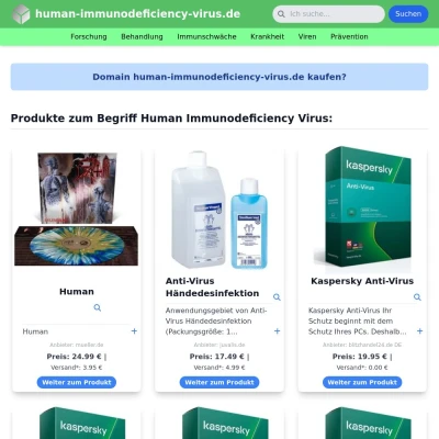 Screenshot human-immunodeficiency-virus.de