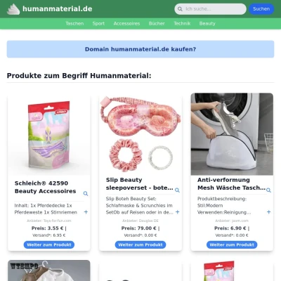 Screenshot humanmaterial.de
