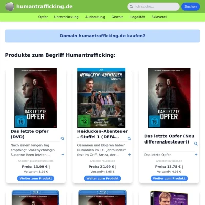 Screenshot humantrafficking.de