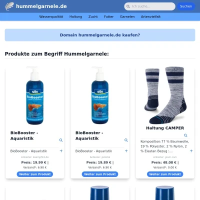 Screenshot hummelgarnele.de