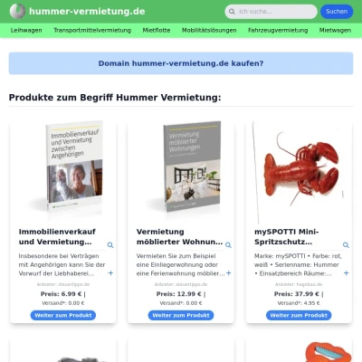 Screenshot hummer-vermietung.de