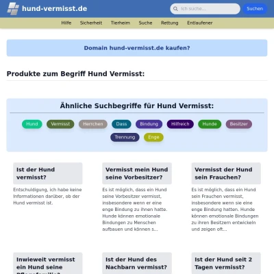 Screenshot hund-vermisst.de