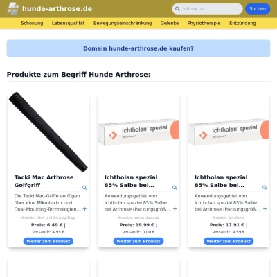 Screenshot hunde-arthrose.de
