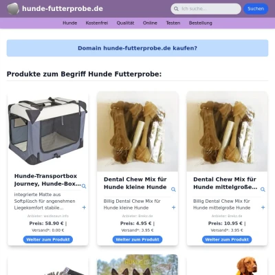 Screenshot hunde-futterprobe.de