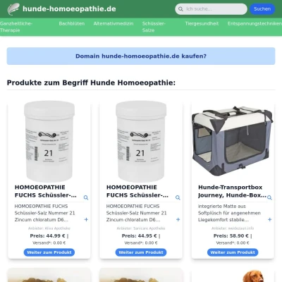 Screenshot hunde-homoeopathie.de