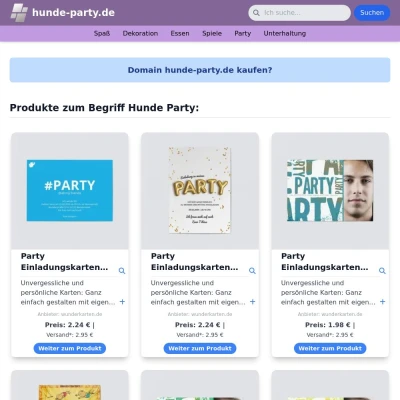 Screenshot hunde-party.de