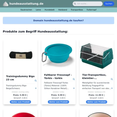 Screenshot hundeausstattung.de