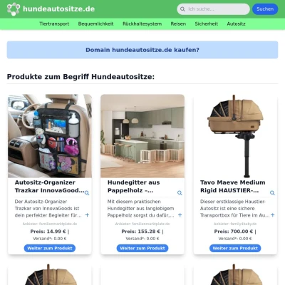 Screenshot hundeautositze.de