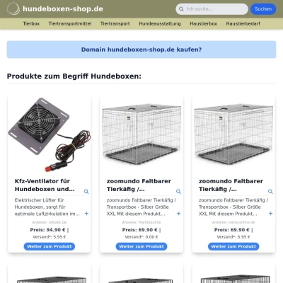 Screenshot hundeboxen-shop.de