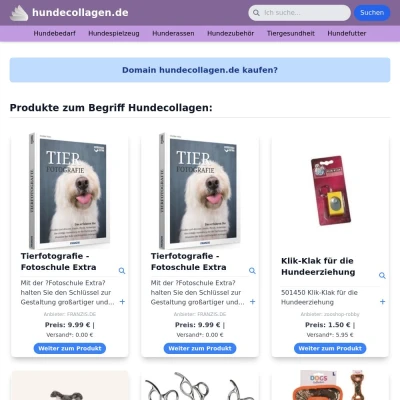 Screenshot hundecollagen.de