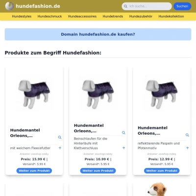 Screenshot hundefashion.de