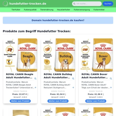 Screenshot hundefutter-trocken.de