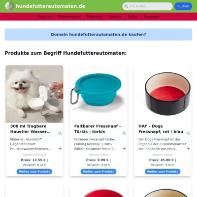 Screenshot hundefutterautomaten.de