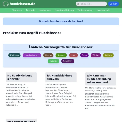 Screenshot hundehosen.de