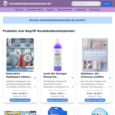 Screenshot hundekotbeutelspender.de