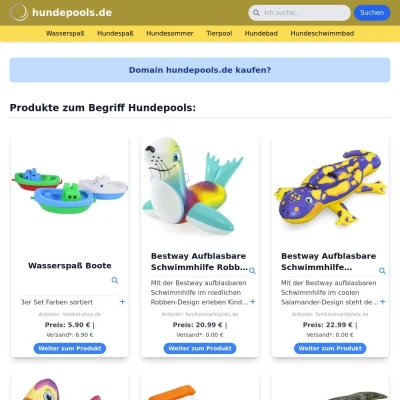 Screenshot hundepools.de