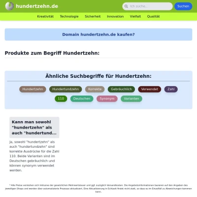 Screenshot hundertzehn.de