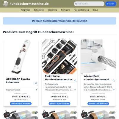 Screenshot hundeschermaschine.de