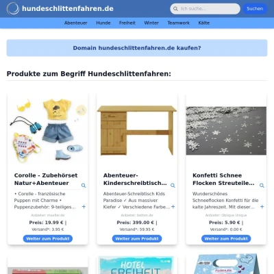 Screenshot hundeschlittenfahren.de