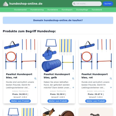 Screenshot hundeshop-online.de