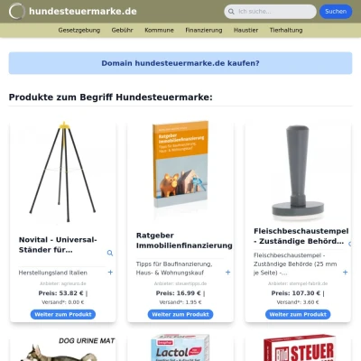 Screenshot hundesteuermarke.de