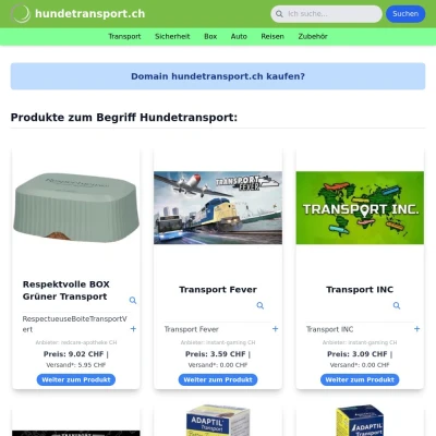 Screenshot hundetransport.ch