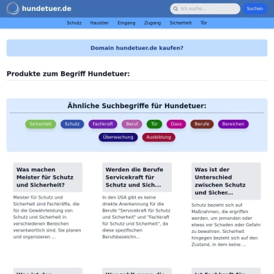 Screenshot hundetuer.de