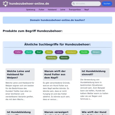 Screenshot hundezubehoer-online.de