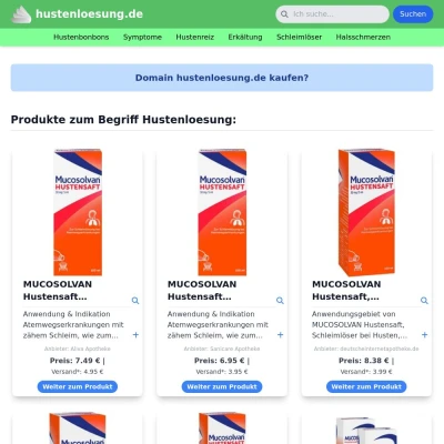 Screenshot hustenloesung.de