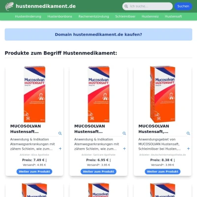 Screenshot hustenmedikament.de