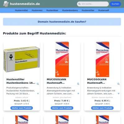 Screenshot hustenmedizin.de