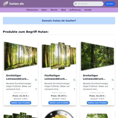 Screenshot hutan.de