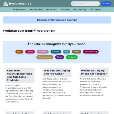 Screenshot hyaluronan.de