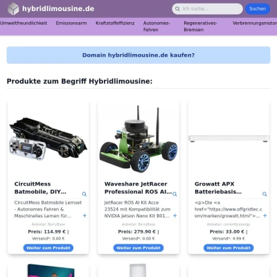 Screenshot hybridlimousine.de