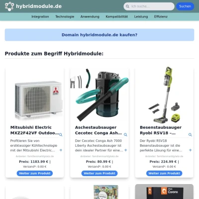 Screenshot hybridmodule.de