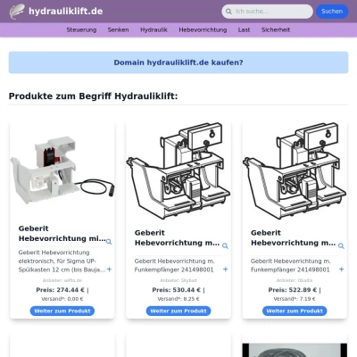 Screenshot hydrauliklift.de