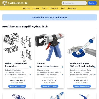 Screenshot hydraulisch.de